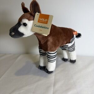 Wild Republic Zoo Cuddlekins Standing Soft Okapi Stuffed Animal Plush NWT 17"